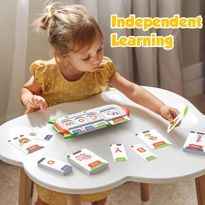 Kids Learning Flash Card Machine – English Spelling, Math & Music Early Education Toy with Sound Feedback – Rechargeable