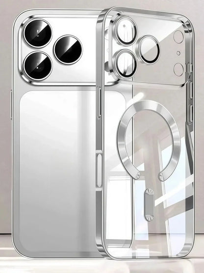 Clear Luxury Plating Magnetic Phone Case – Camera Protection | Soft TPU | iPhone 17 Pro Max, 17 Pro, 17, Air