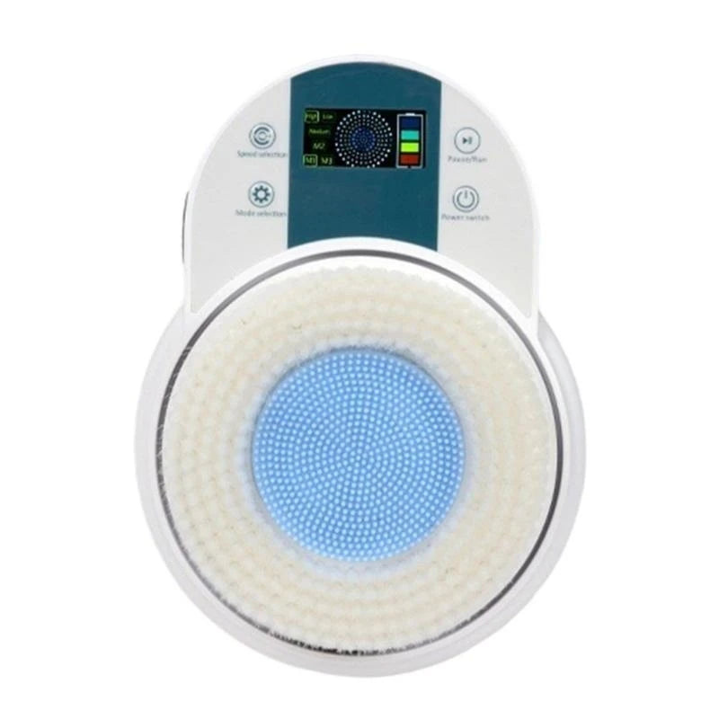 Electric Bath Brush with Adhesive Wall Mount – 130mm Head for Sensitive Skin