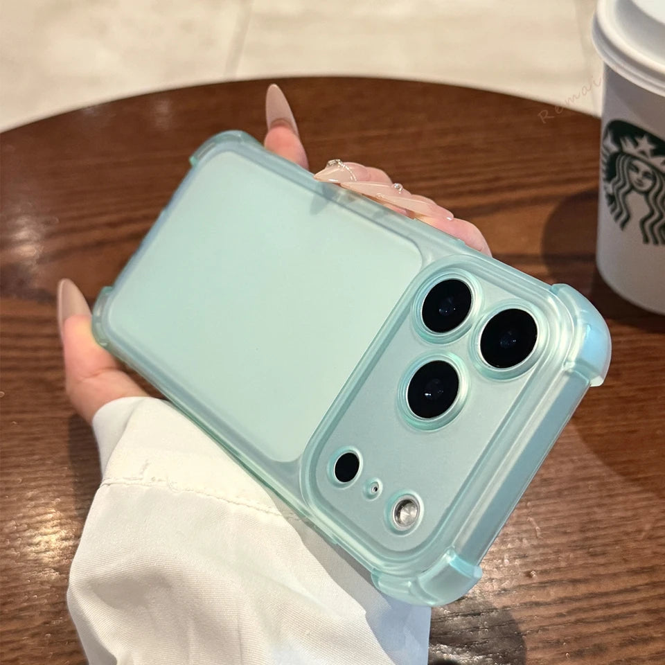 Matte Clear Phone Case with Holder – Magnetic, Shockproof & Anti-Scratch | iPhone 11–17 Pro Max, Air, 16E, XS, XR