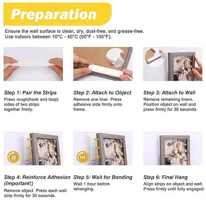 Heavy Duty Picture Hanging Strips | No Drill | Damage-Free | Waterproof Adhesive Hooks
