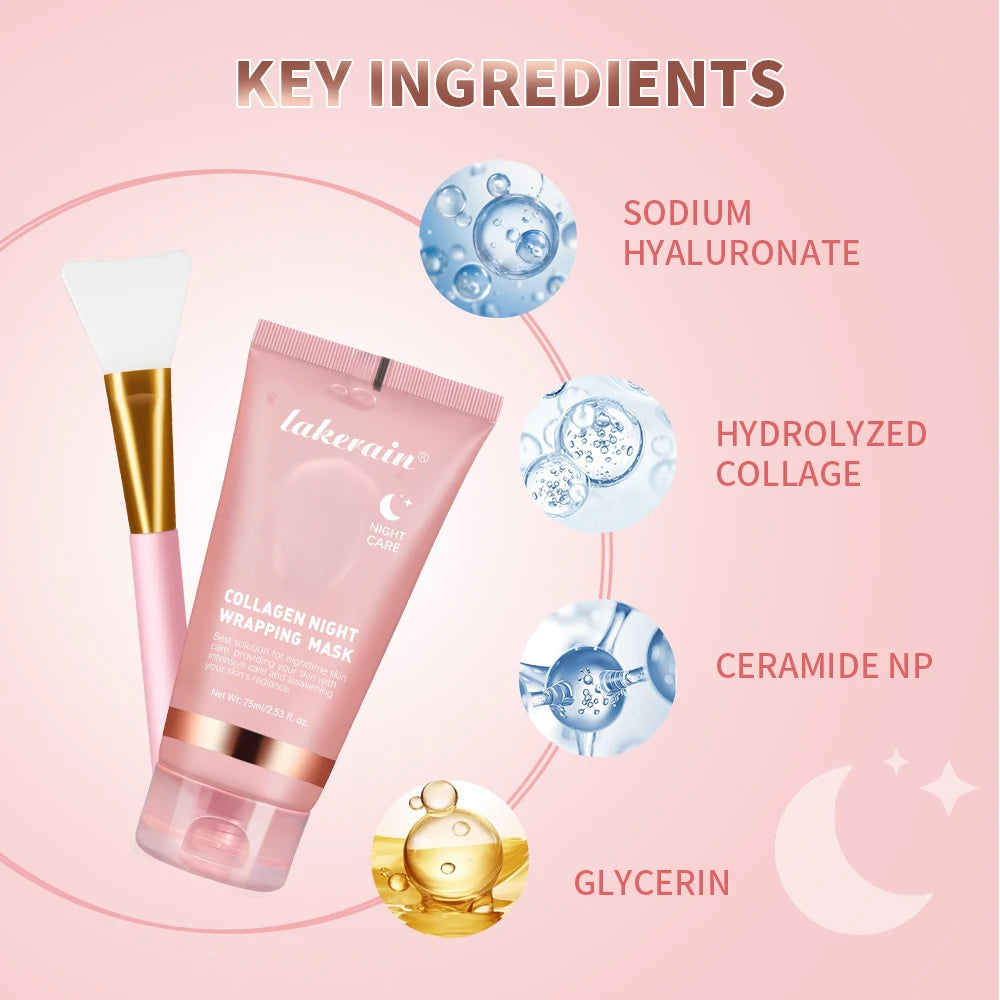 Korean Collagen Wrapping Face Mask & Brush Set
