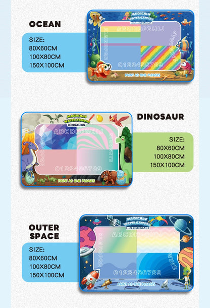 Water Doodle Mat Kids Painting Writing Color Doodle Drawing Mat Toy Bring Magic Pens Educational Toys for Girl Boy Toddler Gift