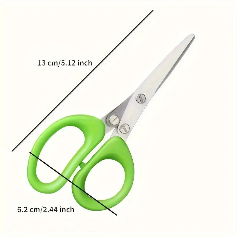 5-Blade Herb Scissors — Multi-Layer Stainless Steel Kitchen Shears