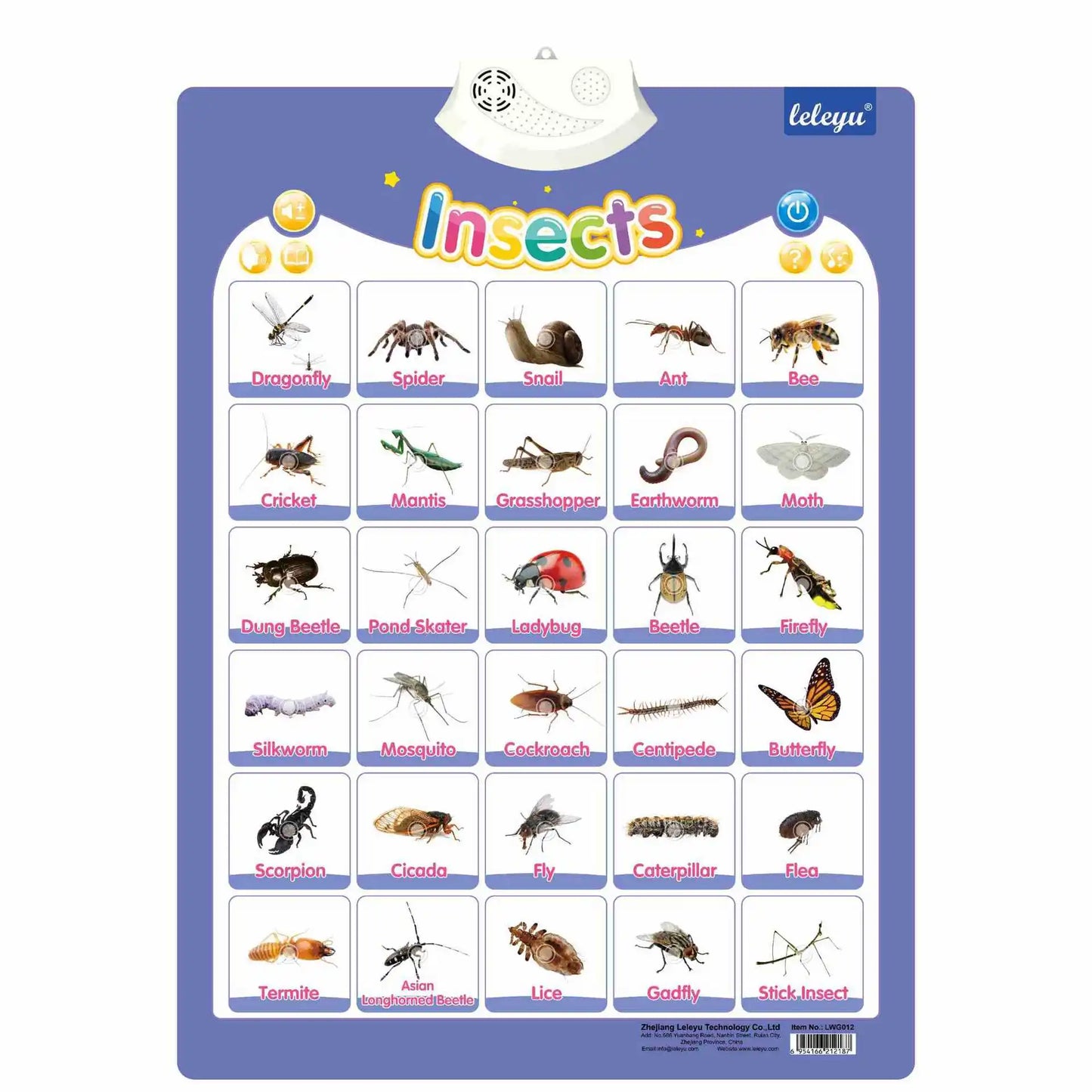 Interactive Talking Poster – Numbers & Alphabet Learning Chart for Toddlers & Kids