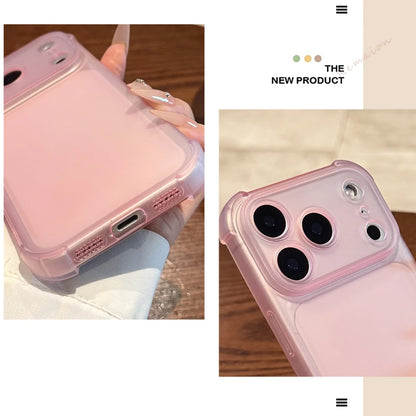 Matte Clear Phone Case with Holder – Magnetic, Shockproof & Anti-Scratch | iPhone 11–17 Pro Max, Air, 16E, XS, XR