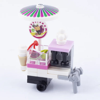 MOC City Series Scene Building Blocks Flower Shop Garden white poplar Men's restroom DIY Kids Toys Park Bench Street Lamp Toys