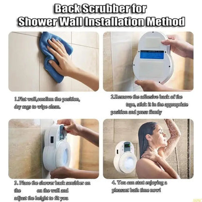 Electric Bath Brush with Adhesive Wall Mount – 130mm Head for Sensitive Skin