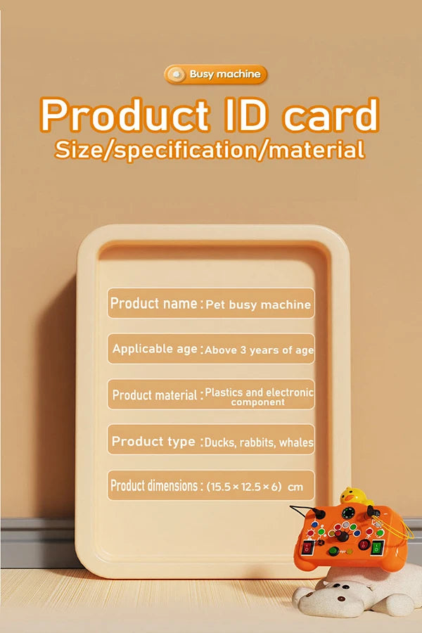 Montessori Busy Board Toy with Light Switch Control, Fine Motor Skill Educational STEM Game, Perfect Travel & Gift for Toddlers