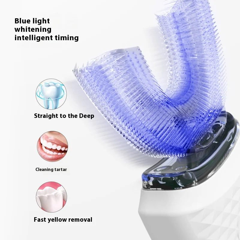 Electric U-Shaped Toothbrush for Adults – 360° Whitening & Gum Care
