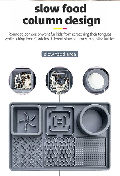 Pet Slow Feeder Bowl with Lick Mat & Suction Cups | Anxiety Relief for Dogs & Cats