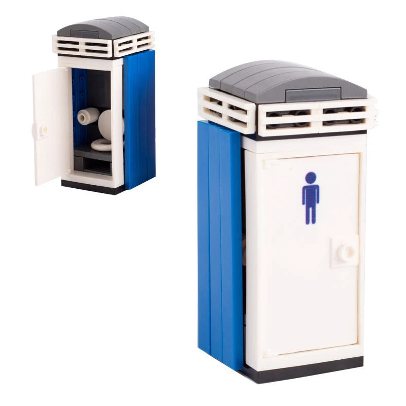 MOC City Series Scene Building Blocks Flower Shop Garden white poplar Men's restroom DIY Kids Toys Park Bench Street Lamp Toys