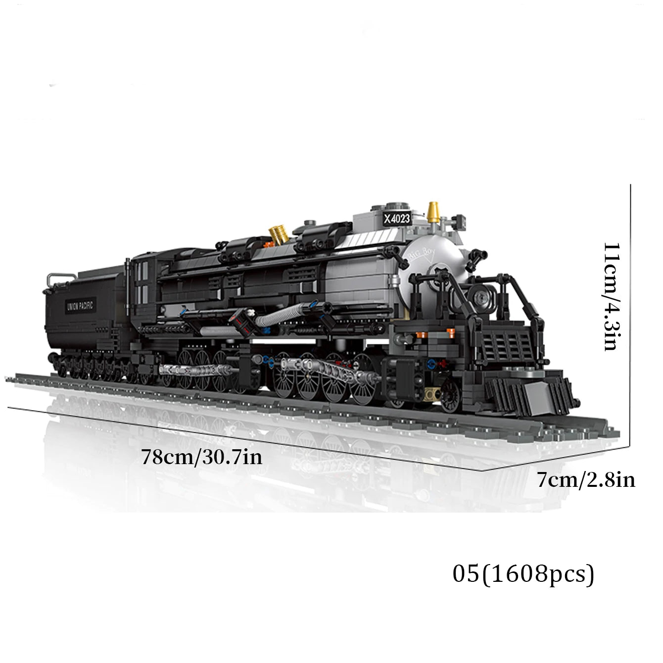 Classic Steam Train Building Block Set German BR01 Big Boy Steam Locomotive Bricks DIY CN5700 Rail Train Assemble Bricks Toys