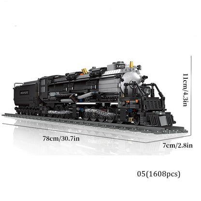 Classic Steam Train Building Block Set German BR01 Big Boy Steam Locomotive Bricks DIY CN5700 Rail Train Assemble Bricks Toys