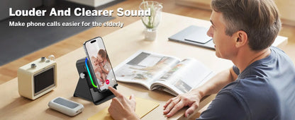 5-in-1 Wireless Induction Speaker & Phone Holder – RGB Lights & HIFI Surround Sound