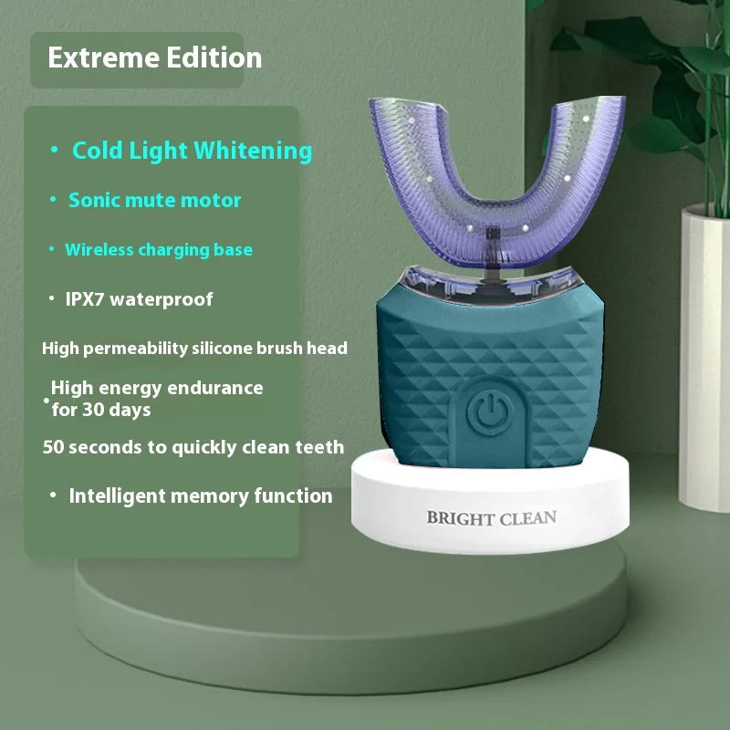 Electric U-Shaped Toothbrush for Adults – 360° Whitening & Gum Care