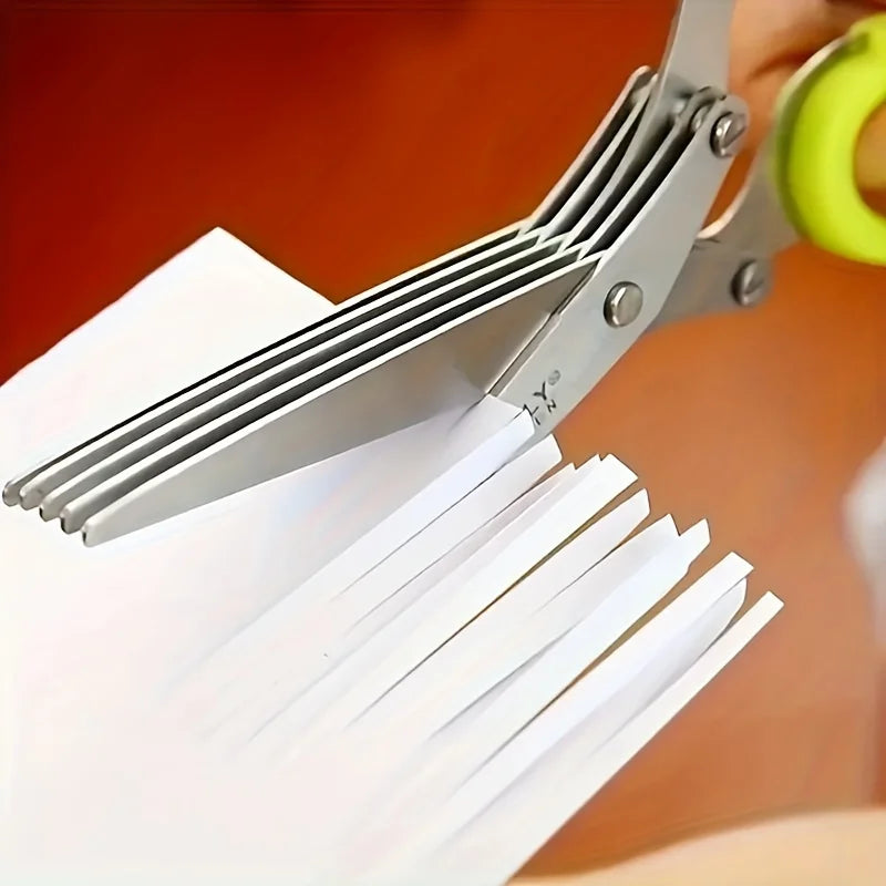 5-Blade Herb Scissors — Multi-Layer Stainless Steel Kitchen Shears