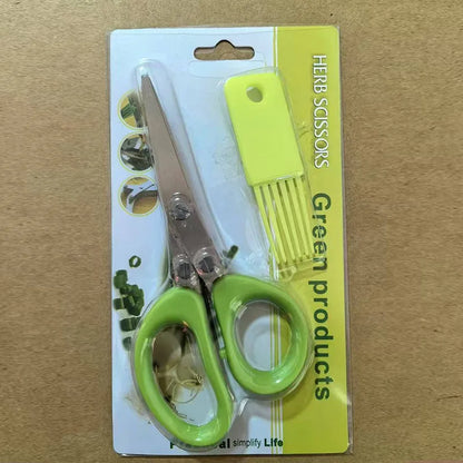 5-Blade Herb Scissors — Multi-Layer Stainless Steel Kitchen Shears