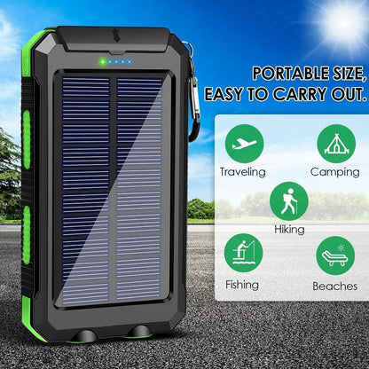 Solar Power Bank 80000mAh – Portable Charger with LED Light for All Smartphones