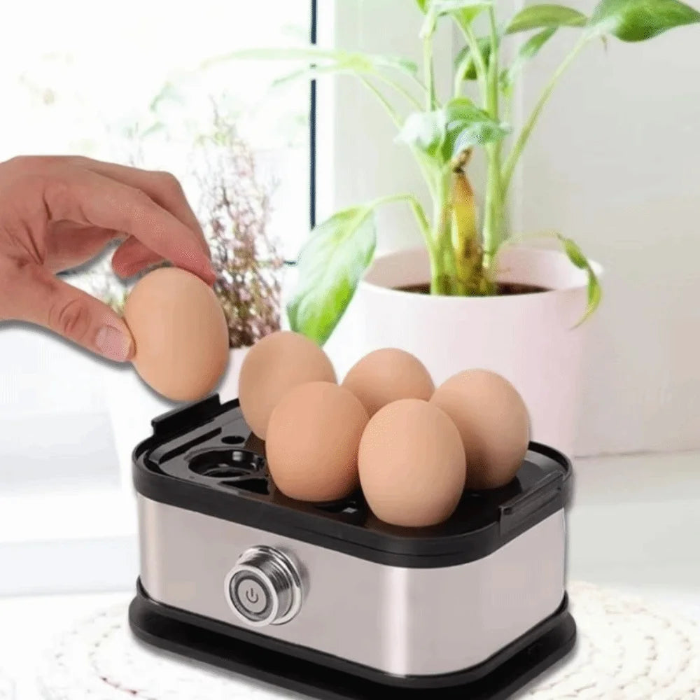 200W Smart Egg Cooker – 6-Egg Capacity with Auto Shut-Off & Stainless Steel
