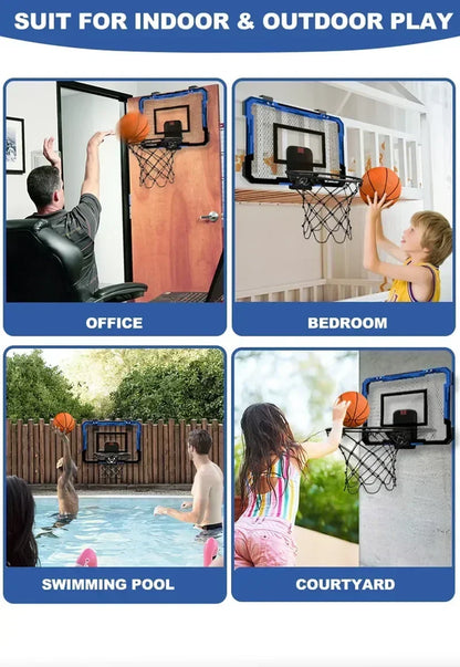 Kids Mini Basketball Hoop Set – Wall Mount with Scoreboard Option
