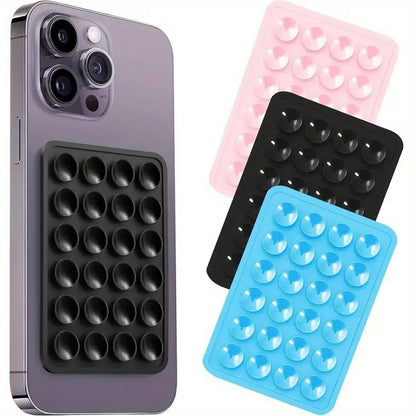 Silicone Suction Phone Holder Mat – Anti-Slip Wall Mount & Desk Stand | No-Drill Phone Grip