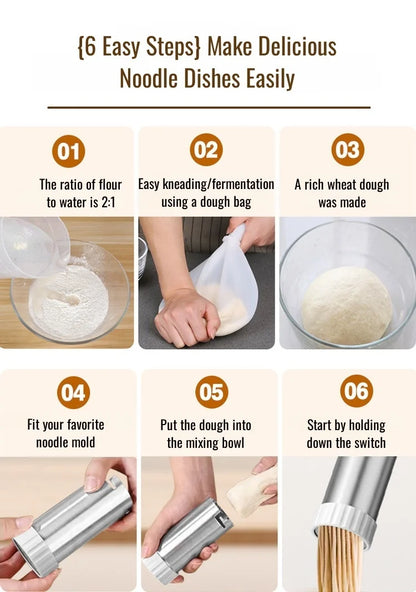Electric Cordless Noodle Maker – 5 Shapes | Portable Handheld Press