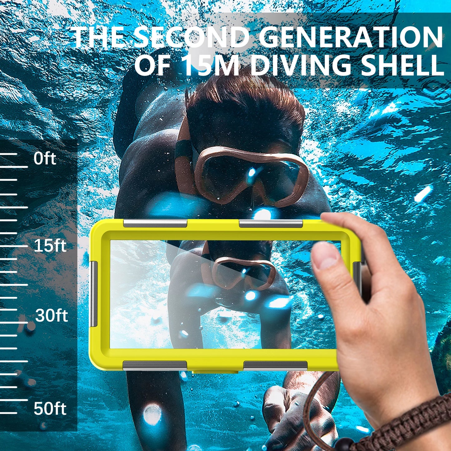 IP68 Waterproof Phone Case 15m/50ft – Universal 6.9" | Diving & Underwater Photography