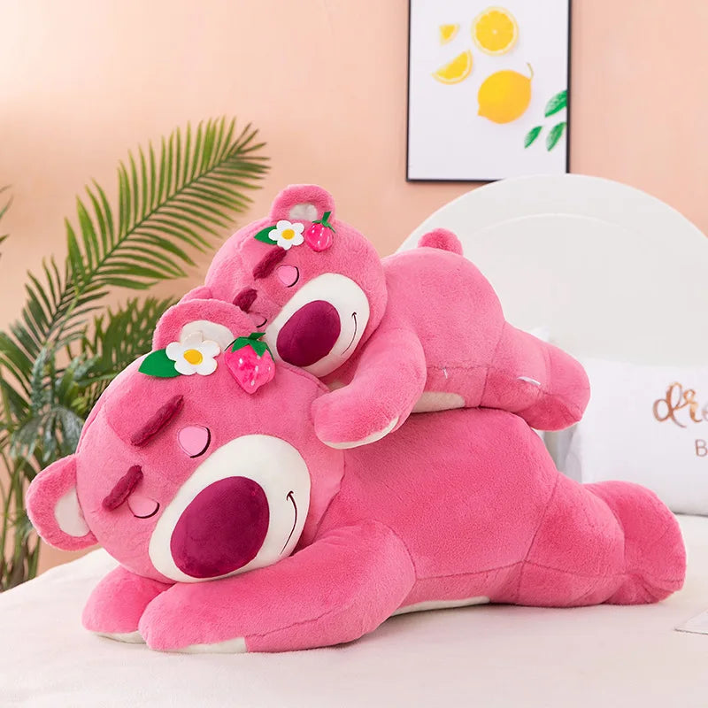 New 30cm Story Lotso Cute Bear Strawberry Sofa Plush Pillow Stuffed Toys Children Girls Friends Festivals Birthday Gift