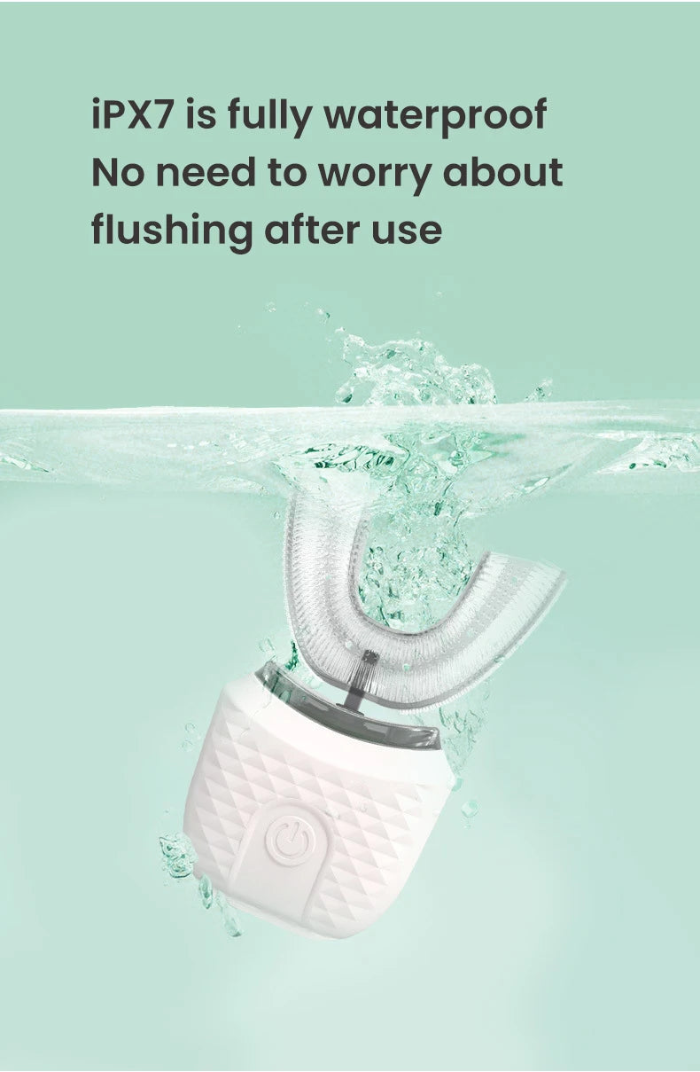 Electric U-Shaped Toothbrush for Adults – 360° Whitening & Gum Care