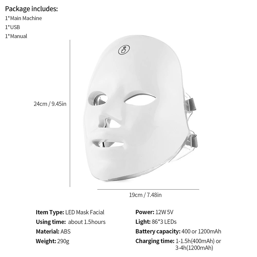 7-Color LED Photon Therapy Face Mask
