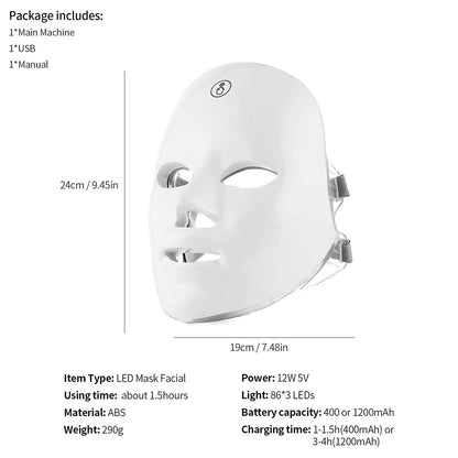 7-Color LED Photon Therapy Face Mask