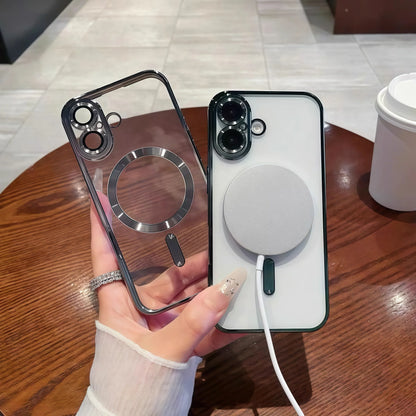 Clear Luxury Plating Magnetic Phone Case – Camera Protection | Soft TPU | iPhone 17 Pro Max, 17 Pro, 17, Air