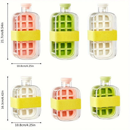 Ice Cube Bottle with Straw – Press & Release Ice Maker