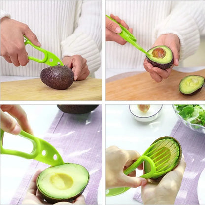 3-in-1 Avocado Slicer, Pitter & Peeler — Food-Grade Plastic Kitchen Tool
