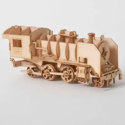 DIY 3D Wooden Puzzle for Assembly Puzzle Laser Cutting Sailing Ship Biplane Steam Locomotive Train Toy DIY Kit for