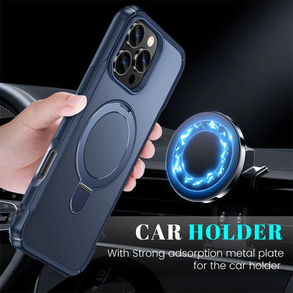MagSafe Magnetic Fold Stand Phone Case – Shockproof Bumper Cover | iPhone 11 to 17 Pro Max