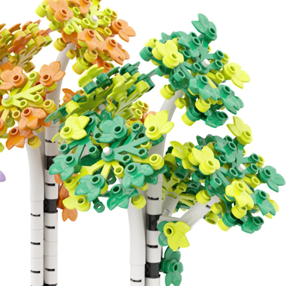 MOC City Series Scene Building Blocks Flower Shop Garden white poplar Men's restroom DIY Kids Toys Park Bench Street Lamp Toys