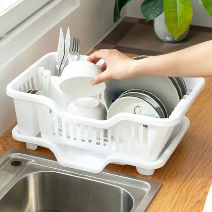 Dish Drying Rack with Drain Board – Countertop Kitchen Organiser