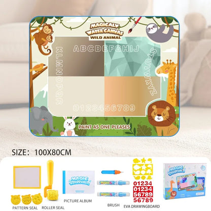 Water Doodle Mat Kids Painting Writing Color Doodle Drawing Mat Toy Bring Magic Pens Educational Toys for Girl Boy Toddler Gift