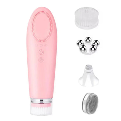 4-in-1 Electric Facial Cleansing Brush | Blackhead Remover, Exfoliator & Skin Massager