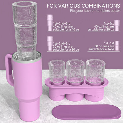 Cylinder Ice Cube Tray for Stanley Cup – Silicone Mold with Lid & Stanley Accessories