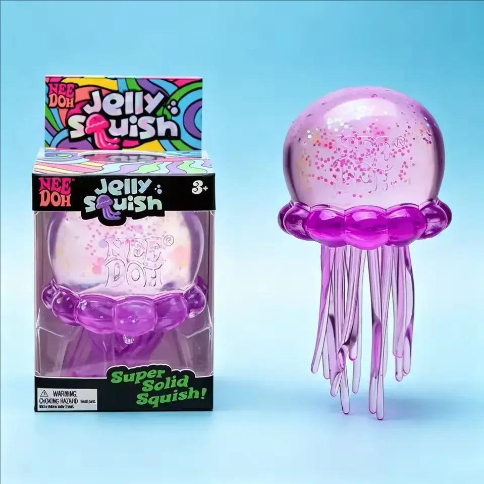 Needoh Fuzz Ball Jellyfish Squishy Blind Box — Stress Relief Sensory Toy