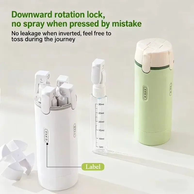 4-in-1 Travel Toiletry Bottles Set | Leak-Proof Refillable Containers
