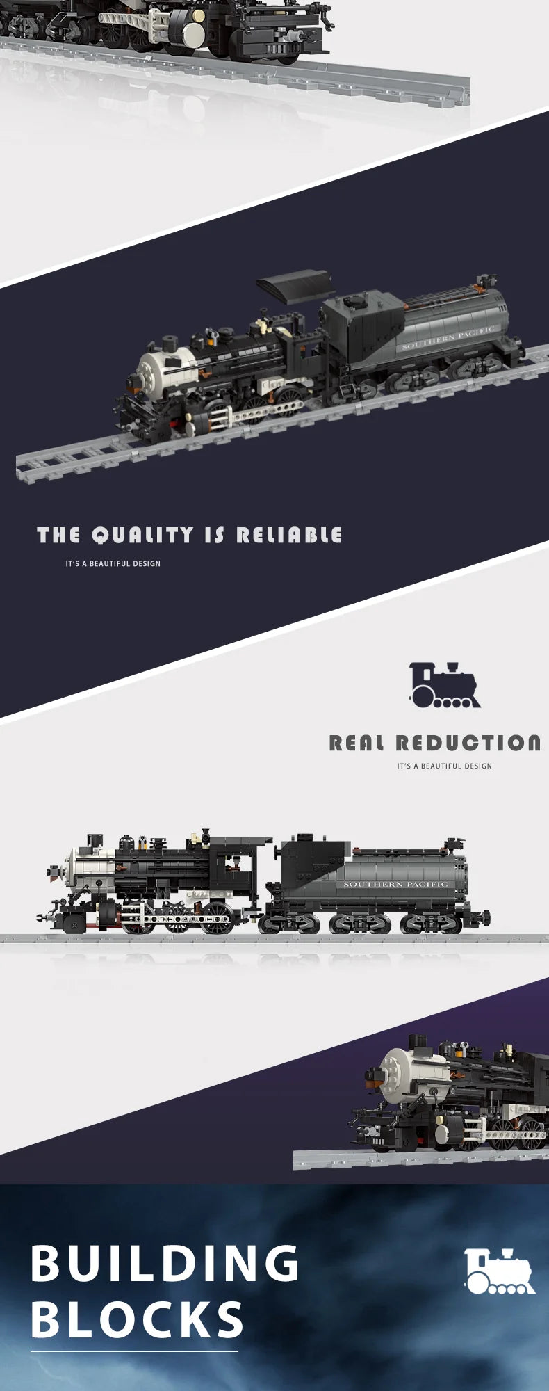 Classic Steam Train Building Block Set German BR01 Big Boy Steam Locomotive Bricks DIY CN5700 Rail Train Assemble Bricks Toys