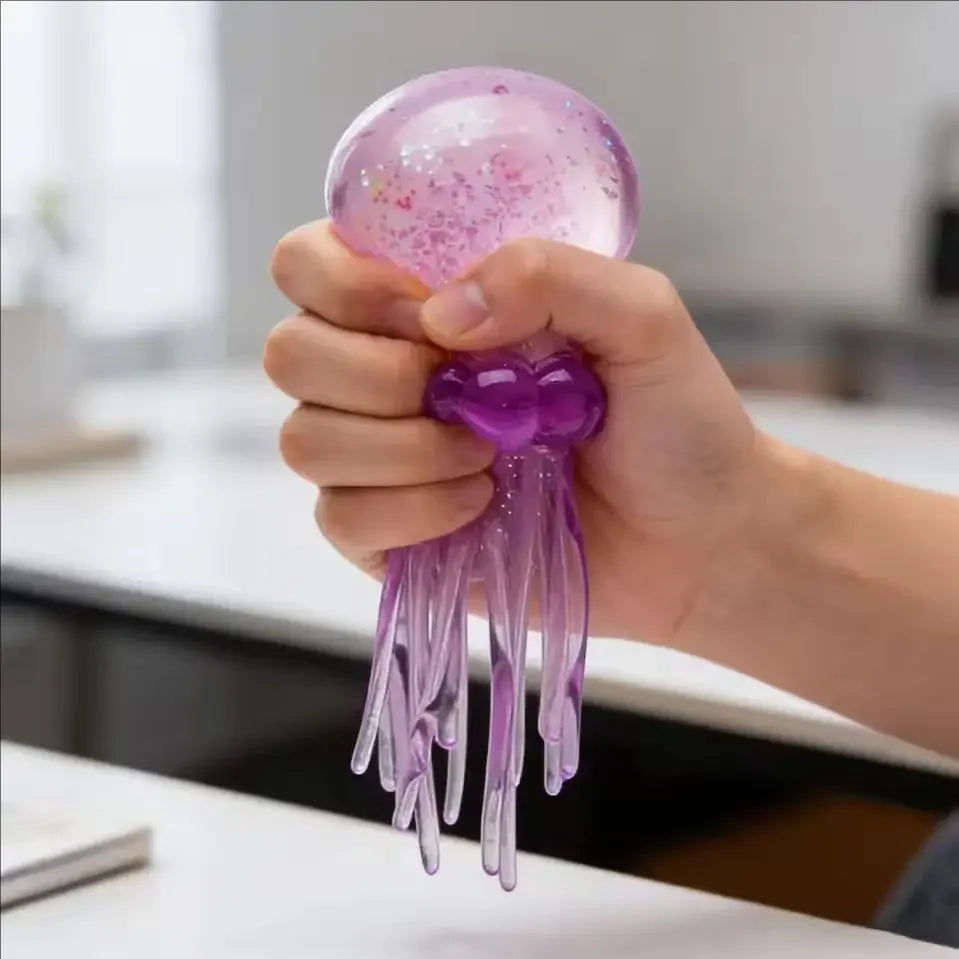 Needoh Fuzz Ball Jellyfish Squishy Blind Box — Stress Relief Sensory Toy