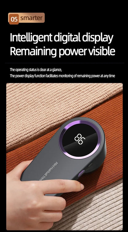 Electric Fabric Shaver | USB Rechargeable Lint Remover | LED Display | Clothes Defuzzer