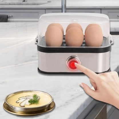200W Smart Egg Cooker – 6-Egg Capacity with Auto Shut-Off & Stainless Steel