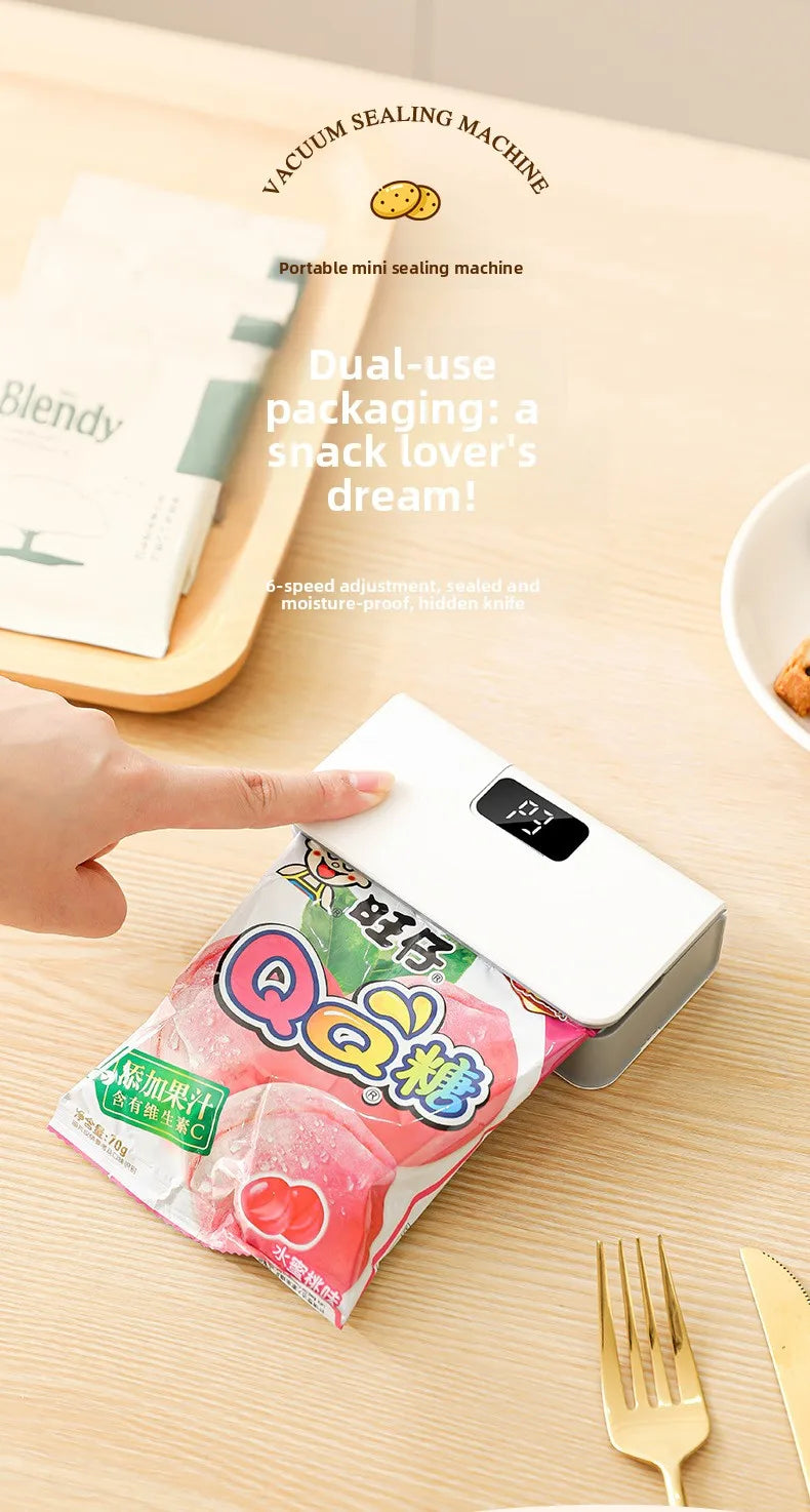 Rechargeable Mini Bag Sealer with Cutter & Magnet