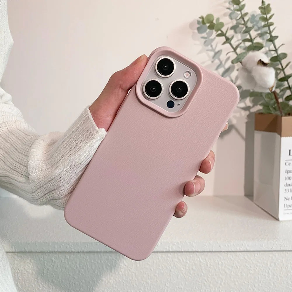Leather-Style Soft TPU Phone Case – Shockproof & Anti-Scratch | iPhone 11 to 17 Pro Max, Air